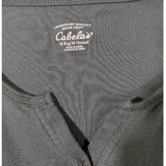 Cabela's Woman’s Henley Top Black with Tree Print Sleeves, Size M - Picture 4 of 4